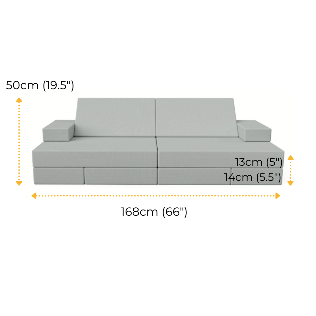 dimensions of the play couch in cm and inches