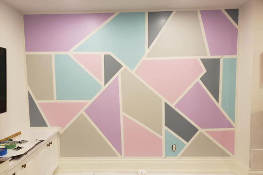 DIY Geometric Accent Wall