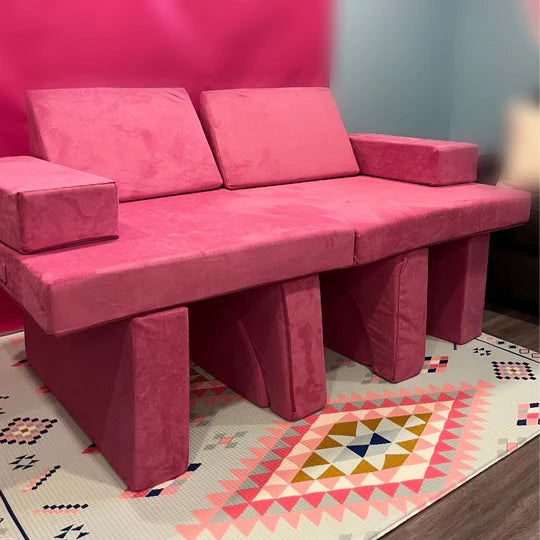 Floating Couch PLay Couch build in raspberry pink