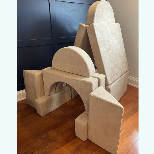 sand play couch in a castle build