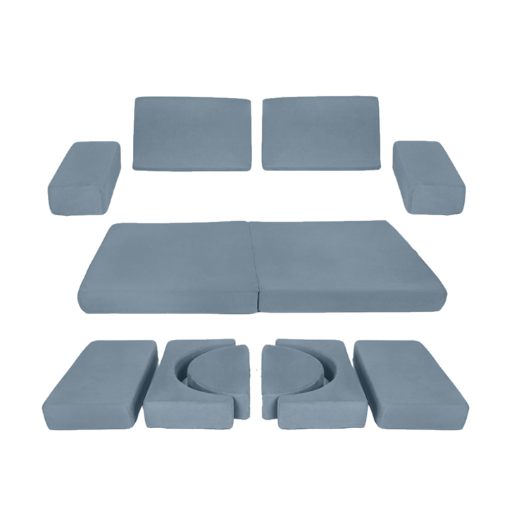 Gray Blue kids play couch